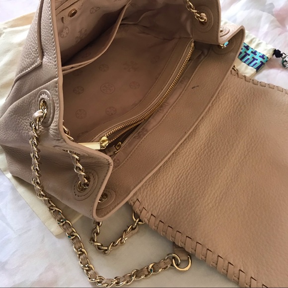 Tory Burch Marion Small Leather Bag Light Oak - Picture 14 of 16